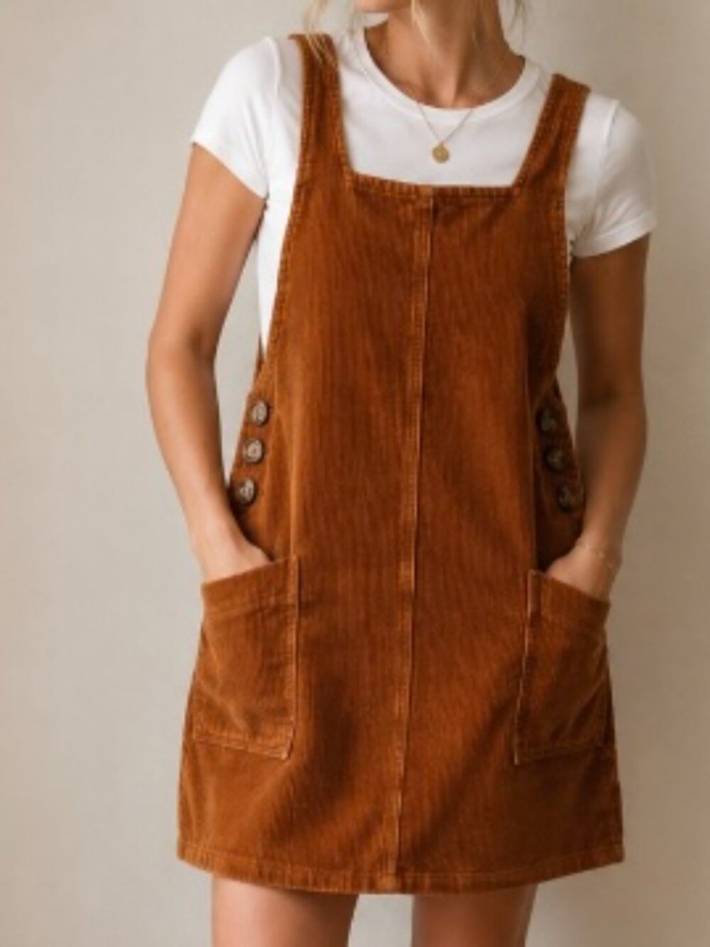 Women's corduroy jumper size 4 earthy rust color autumn cozy